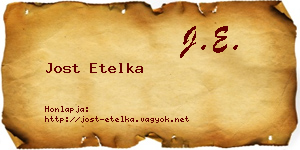 Jost Etelka névjegykártya